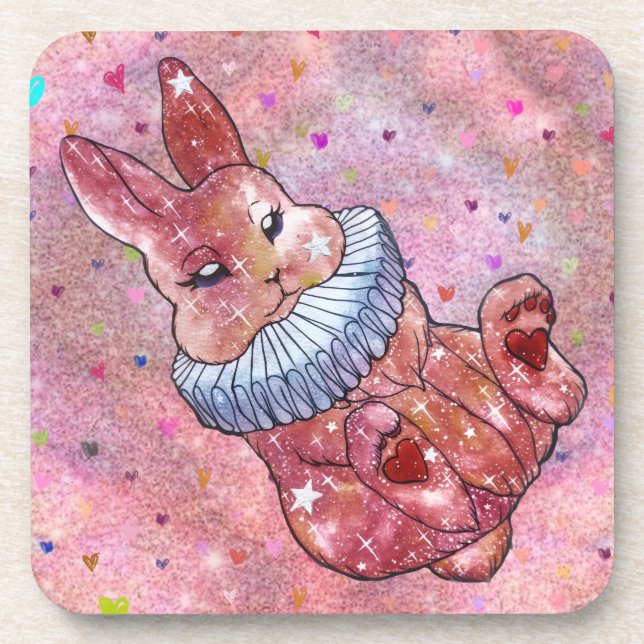 Rabbit named Ladybug Coaster (Front)