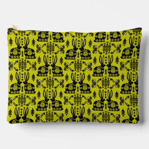 Rabbit Nordic Scandinavian Folk Art Accessory Pouch