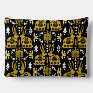 Rabbit Nordic Scandinavian Folk Art Accessory Pouch
