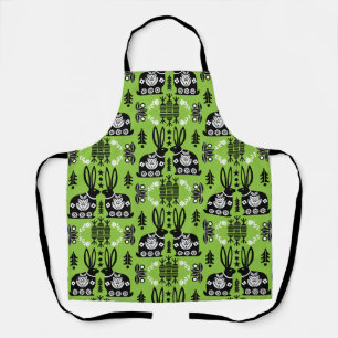 Rabbit Nordic Scandinavian Folk Art Apron
