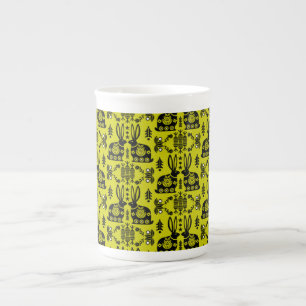 Rabbit Nordic Scandinavian Folk Art Bone China Mug