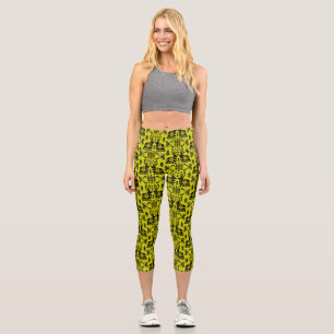 Rabbit Nordic Scandinavian Folk Art Capri Leggings