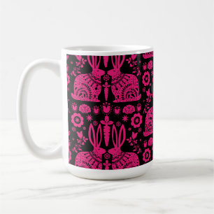 Rabbit Nordic Scandinavian Folk Art Coffee Mug