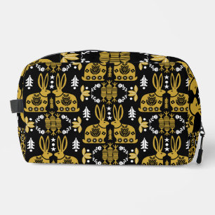 Rabbit Nordic Scandinavian Folk Art Dopp Kit