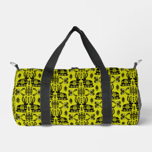 Rabbit Nordic Scandinavian Folk Art Duffle Bag