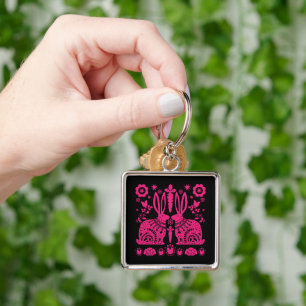 Rabbit Nordic Scandinavian Folk Art     Key Ring