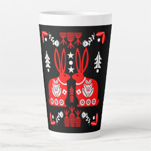 Rabbit Nordic Scandinavian Folk Art Latte Mug