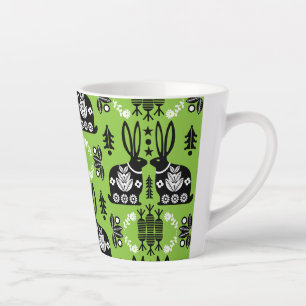 Rabbit Nordic Scandinavian Folk Art Latte Mug