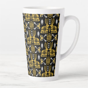 Rabbit Nordic Scandinavian Folk Art Latte Mug