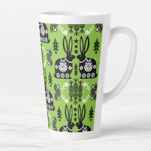 Rabbit Nordic Scandinavian Folk Art Latte Mug
