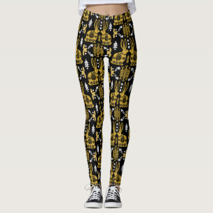 Rabbit Nordic Scandinavian Folk Art      Leggings