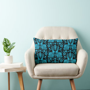 Rabbit Nordic Scandinavian Folk Art     Lumbar Cushion