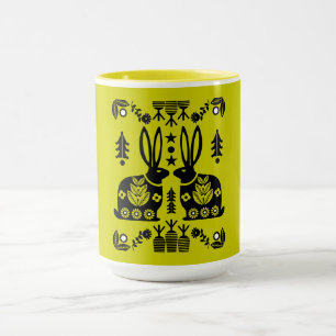 Rabbit Nordic Scandinavian Folk Art Mug