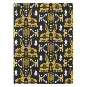 Rabbit Nordic Scandinavian Folk Art Tablecloth