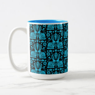 Rabbit Nordic Scandinavian Folk Art Two-Tone Coffee Mug