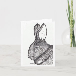 Rabbit Note Card Blank Inside