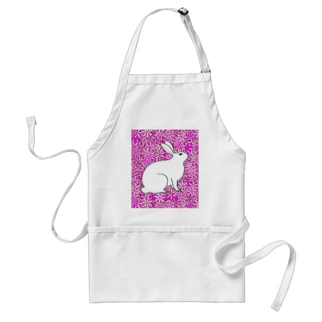 Rabbit on a bed of spring flowers standard apron (Front)