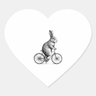 Rabbit On A Bike Bunny Bicycle Cycing Biking Men W Heart Sticker