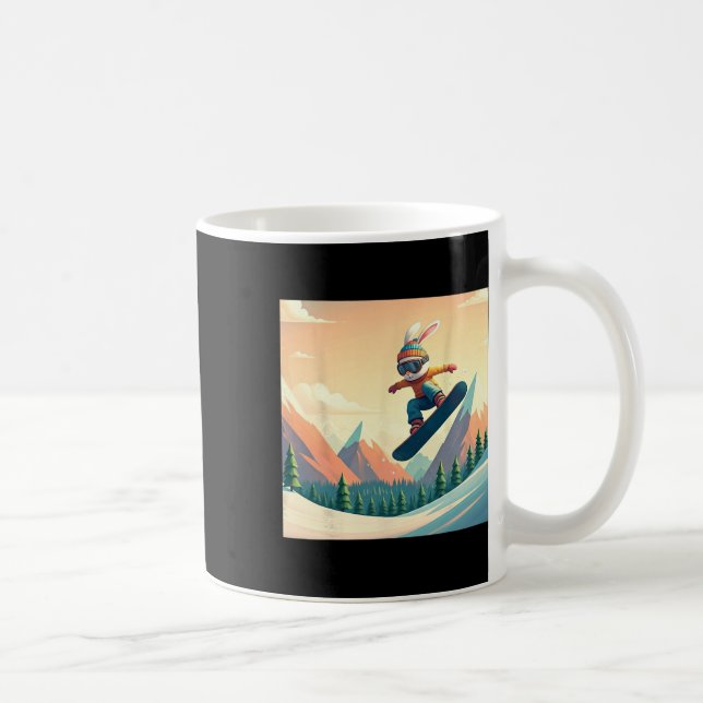 Rabbit On A Showboard  Coffee Mug (Right)