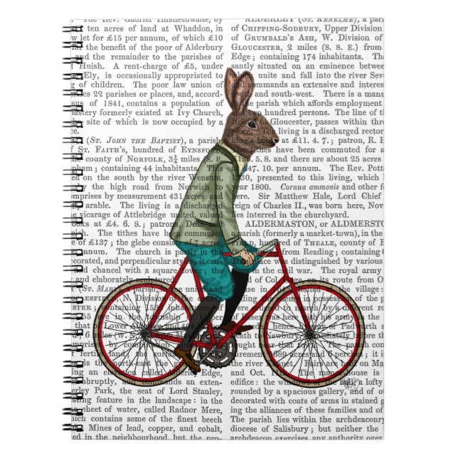 Rabbit On Bike 2 Notebook (Front)