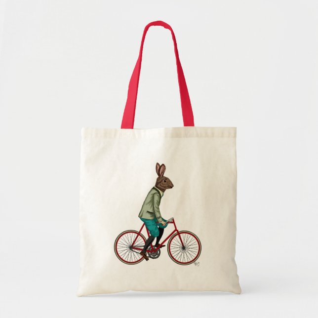 Rabbit On Bike 2 Tote Bag (Front)