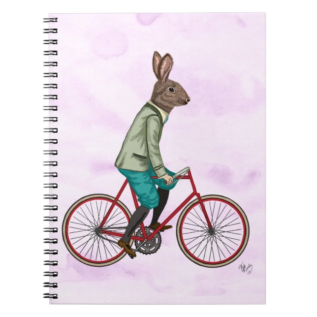 Rabbit On Bike 3 Notebook (Front)