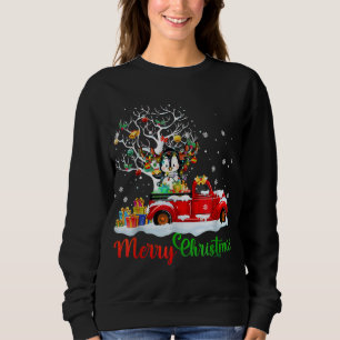 Rabbit On Red Truck Christmas Pajama Funny Xmas Tr Sweatshirt