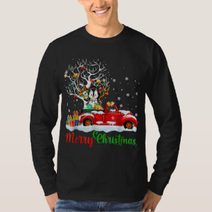 Rabbit On Red Truck Christmas Pajama Funny Xmas Tr T-Shirt