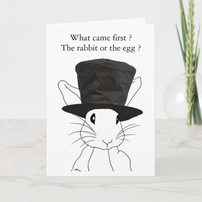 Rabbit or the Egg Easter Card (Front)