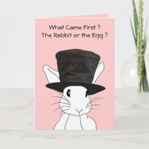 Rabbit or the Egg Pink Easter Card