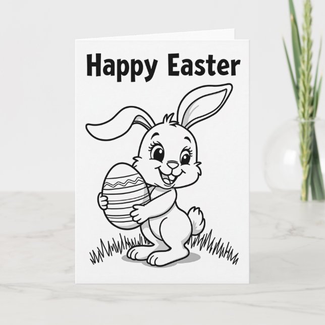 Rabbit Oval Pattern Celebration Card (Front)