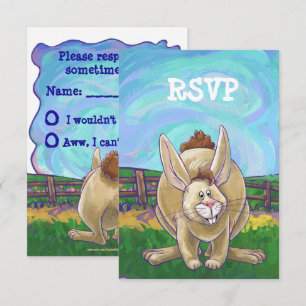 Rabbit Party Centre Invitation