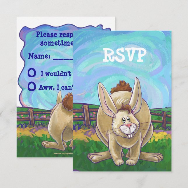 Rabbit Party Centre Invitation (Front/Back)