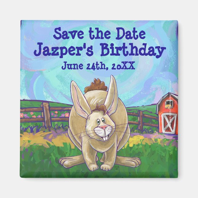 Rabbit Party Centre Magnet (Front)