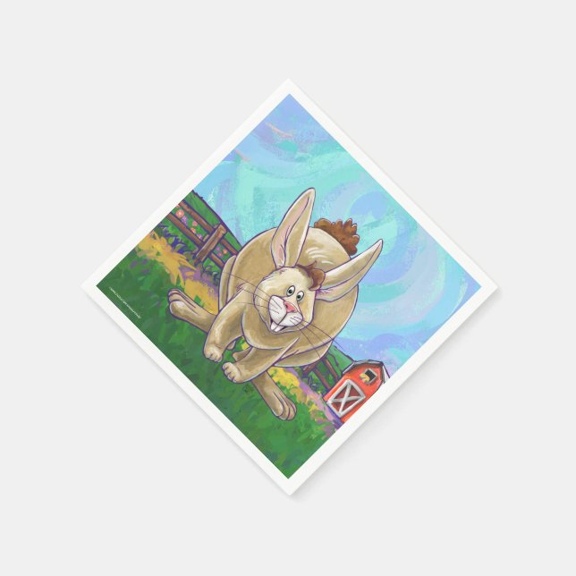 Rabbit Party Centre Napkin (Corner)