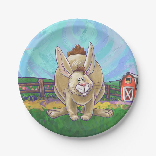 Rabbit Party Centre Paper Plate (Front)