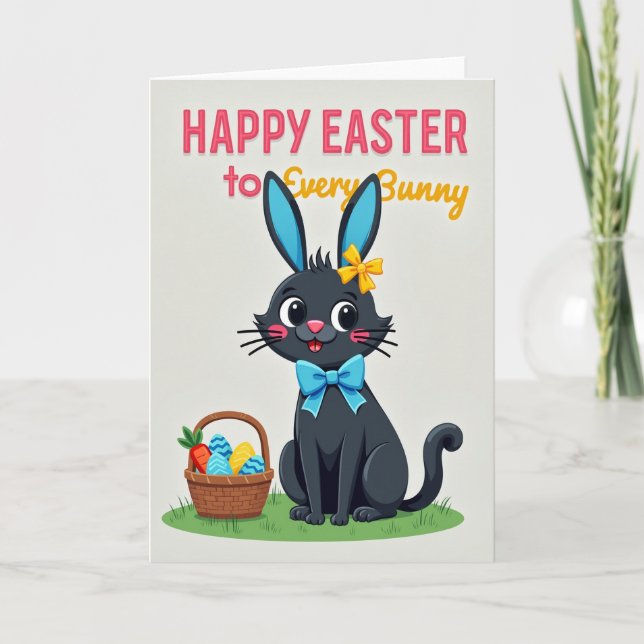 Rabbit Pattern Easter Card (Front)