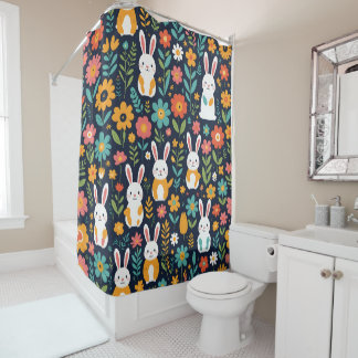 Rabbit pattern shower curtain