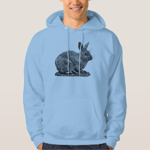 Rabbit - Pen and Ink Style Drawing Hoodie