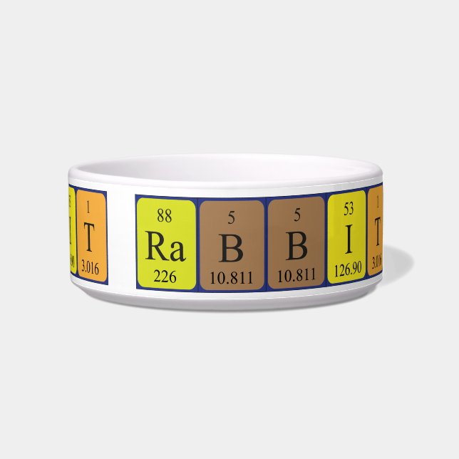 Rabbit periodic table name pet bowl 1A (Right)