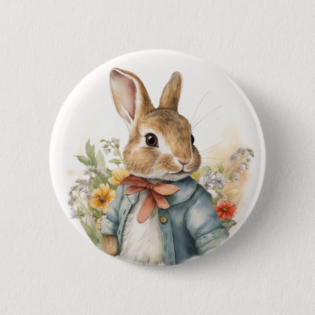 Rabbit Peter  6 Cm Round Badge (Front)