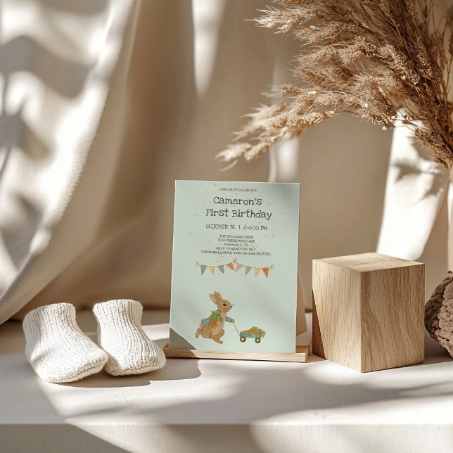 Rabbit Peter autumn Kids Birthday Invitation (Creator Uploaded)