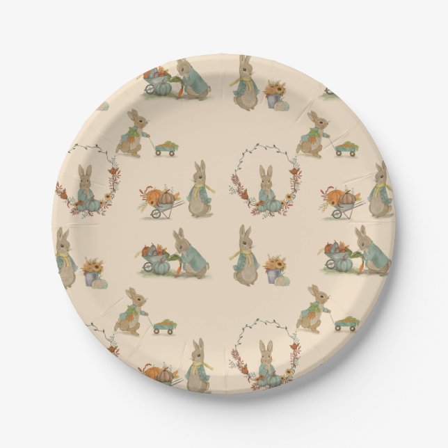 Rabbit Peter autumn party Paper Plates (Front)