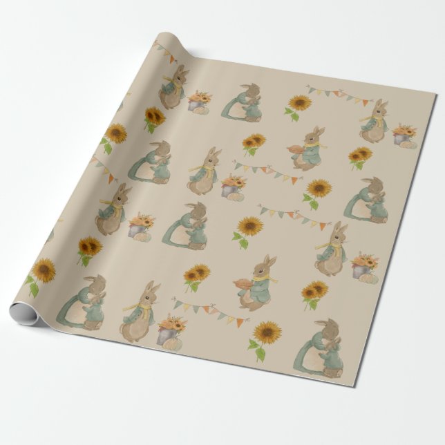 Rabbit Peter autumn thanksgiving Wrapping Paper (Unrolled)