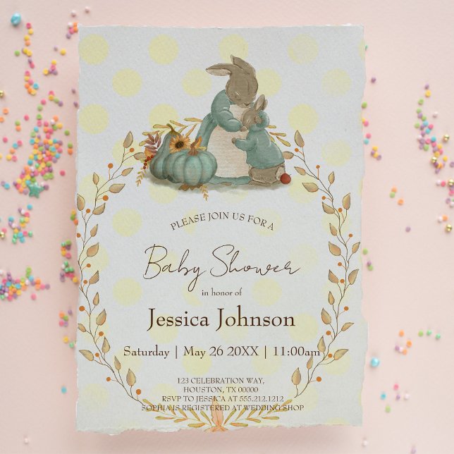 Rabbit Peter Baby Shower Invitation (Creator Uploaded)
