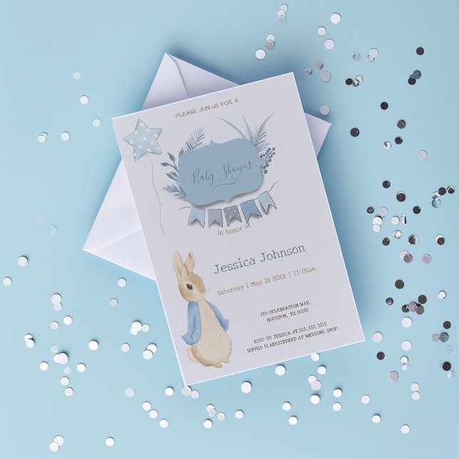 Rabbit Peter Baby Shower Its a Boy Invitation (Creator Uploaded)