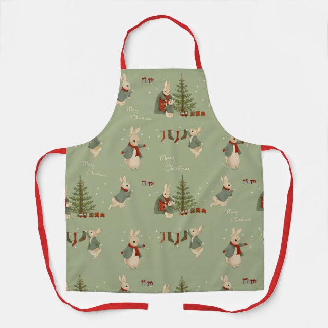 Rabbit Peter christmas holidays Apron (Front)