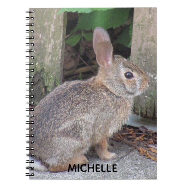 Rabbit Photo Personalised Name  Notebook (Front)