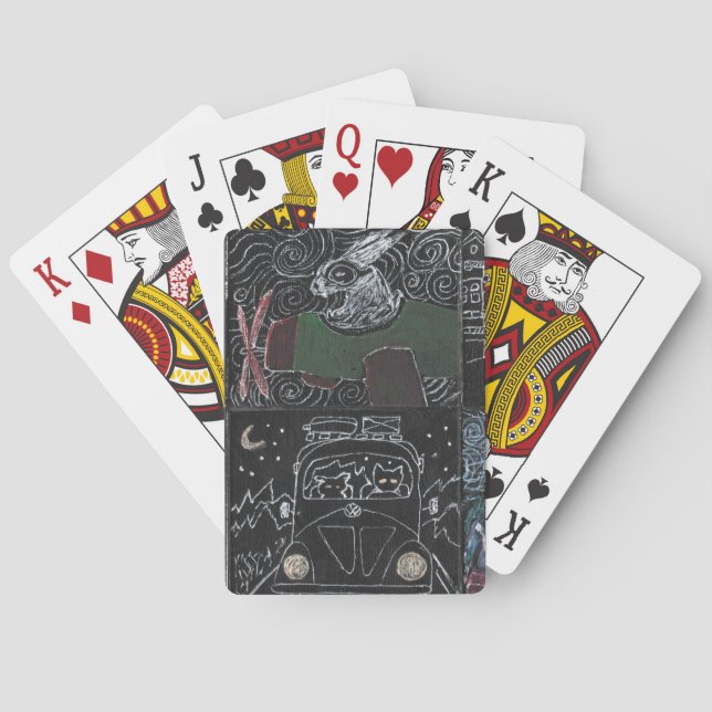Rabbit Pilot and Cats in a Volkswagen Playing Cards (Back)