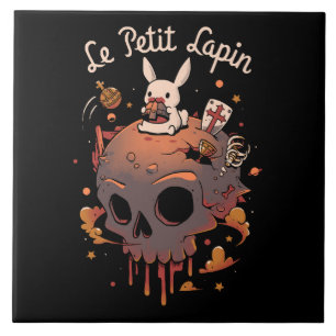 Rabbit Planet - White Bunny Prince Ceramic Tile